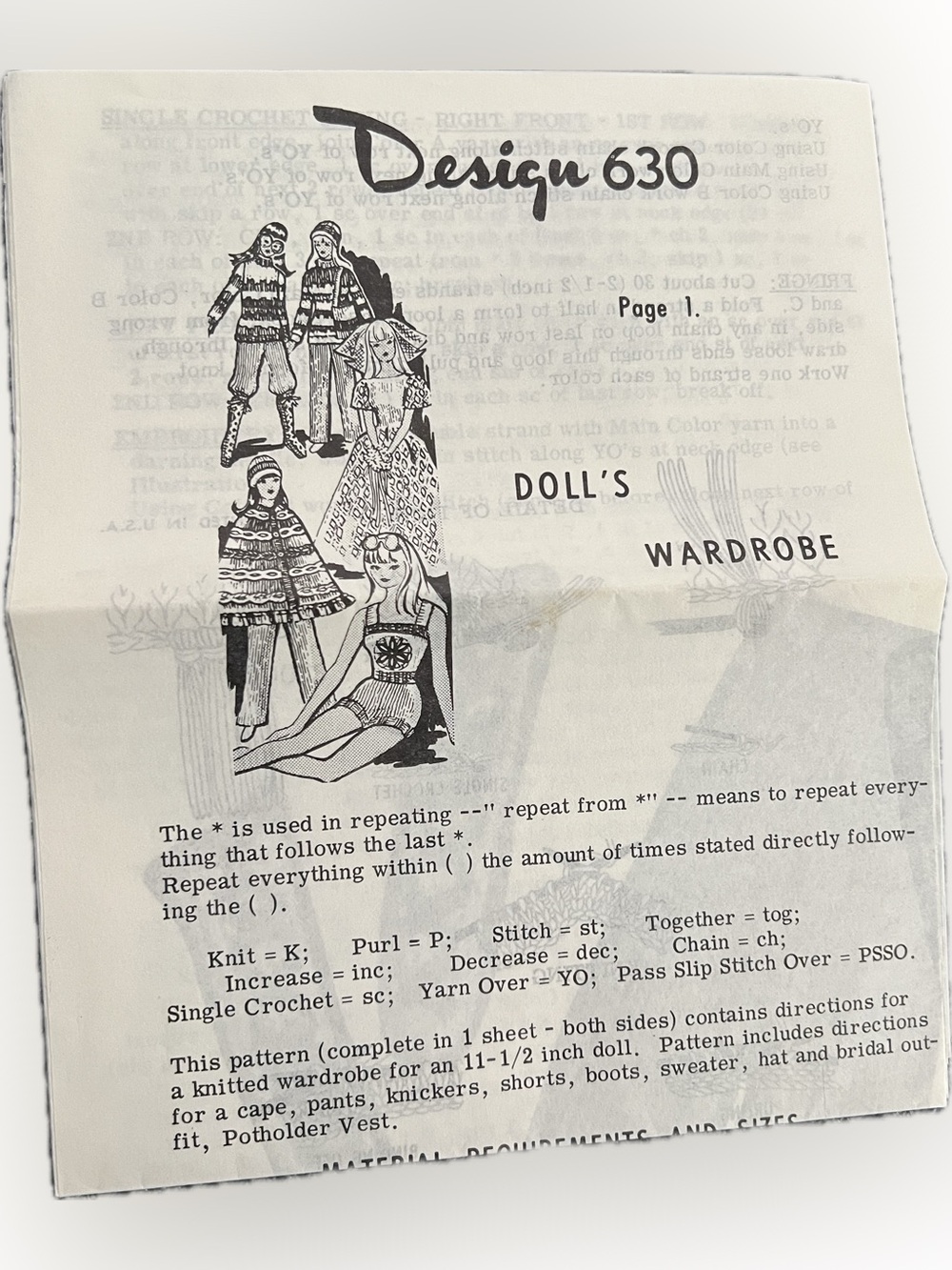 🔴Vintage New Design 630 Crochet Doll’s Wardrobe Patterns Craft Handmade